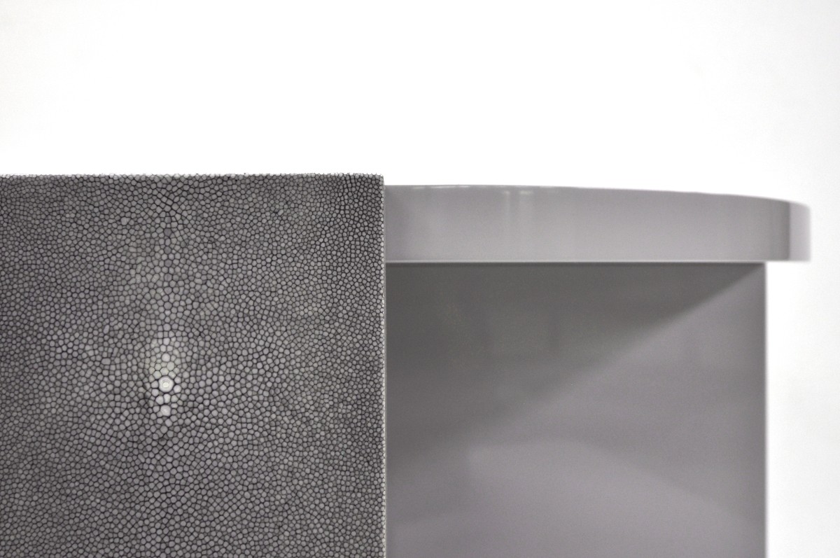 rangement bois laqué et galuchat